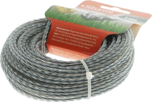 Леска триммерная Sturm BGT3535-2.4-SA-15 крученый квадрат армир. 2,4 мм/15 м