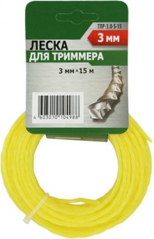 Леска триммерная Sturm ТЛР-3.0-4-15 d=3.0 мм, l=15 м, квадрат