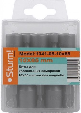 Магнитная насадка Sturm 1041-05-10x65 кровельная 10х65мм, 10шт. Магнитная насадка Sturm 1041-05-10x65 кровельная 10х65мм, 10шт.