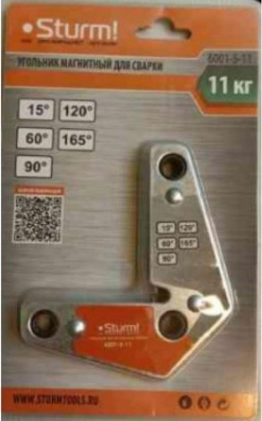 Магнитный угольник Sturm 6001-5-11 углы 15°, 60°, 90°, 120°, 165° Магнитный угольник Sturm 6001-5-11 углы 15°, 60°, 90°, 120°, 165°