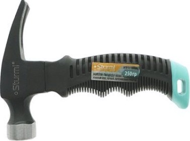 Молоток Sturm 1010-72-FB0250 гвоздодер, черная обрезин. рукоятка, 250гр.