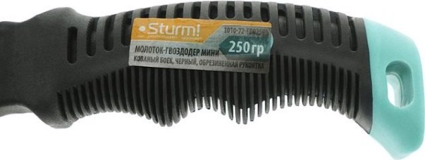 Молоток Sturm 1010-72-FB0250 гвоздодер, черная обрезин. рукоятка, 250гр. Молоток Sturm 1010-72-FB0250 гвоздодер, черная обрезин. рукоятка, 250гр.