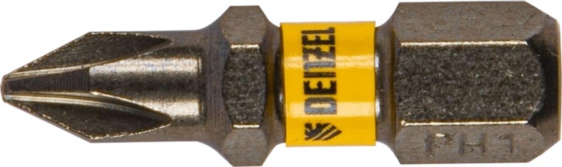 Набор бит Denzel PH1х25 сталь s2, шестигранный профиль, 10 шт. [11651]