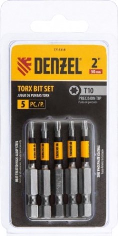 Набор бит Denzel T10x2" 5 шт. [7711318]