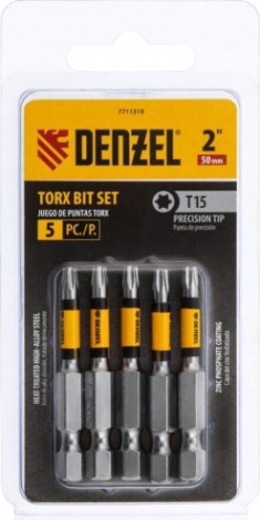 Набор бит Denzel T15x2" 5 шт. [7711319]
