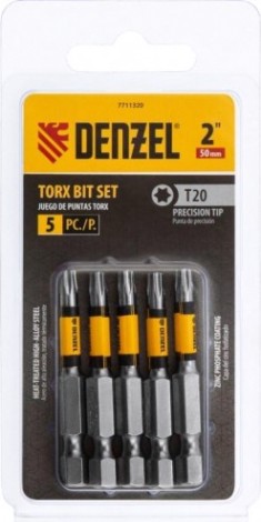 Набор бит Denzel T20x2" 5 шт. [7711320]