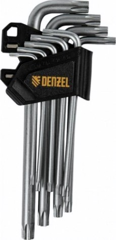 Набор ключей TORX Denzel TT10-50 tempered, crv, 9 шт., удлиненные [12371]