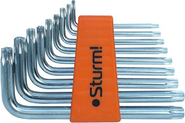 Набор ключей TORX Sturm 1045-04-9x9-TS имбусовые cr-v, t10-t50, короткие, 9шт.