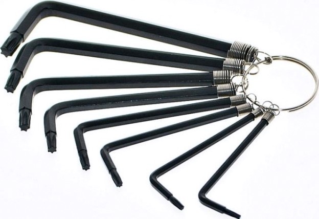Набор ключей TORX Sturm 1045-21-T8-O155 t9-t40, оксидированные, на кольце (8 шт)