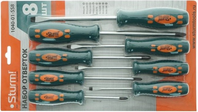 Набор отверток Sturm 1040-01-SS8 8 шт, crv Набор отверток Sturm 1040-01-SS8 8 шт, crv