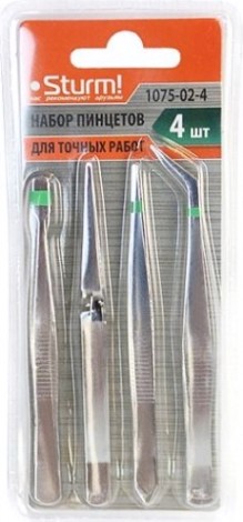 Набор пинцетов Sturm 1075-02-4 4 шт.