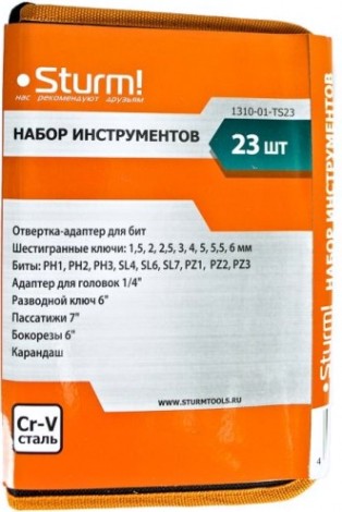 Набор столярно-слесарного инструмента Sturm 1310-01-TS23 23 предмета Набор столярно-слесарного инструмента Sturm 1310-01-TS23 23 предмета