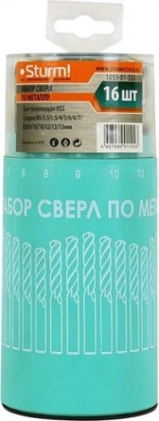 Набор сверл по металлу Sturm 1055-01-SS3 3-13мм, 16 шт. Набор сверл по металлу Sturm 1055-01-SS3 3-13мм, 16 шт.