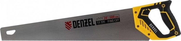 Ножовка по дереву Denzel 11 TPI 500 мм, зуб 3d, двухкомп. рукоятка [24148]