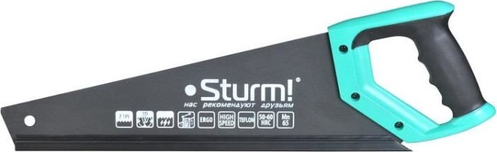 Ножовка по дереву Sturm 1060-62-400 400мм, тефлоновое покрытие, 7tpi, 3d зуб
