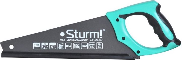 Ножовка по дереву Sturm 1060-64-350 350мм, тефлоновое покрытие, 9tpi, 3d зуб