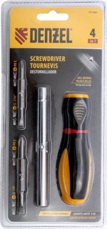 Отвертка с битами Denzel 7713381 комбинированная, sl3/16"-ph1, sl1/4"-ph2 Отвертка с битами Denzel 7713381 комбинированная, sl3/16"-ph1, sl1/4"-ph2