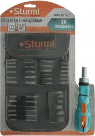Отвертка с битами Sturm 1040-08-SS2 26 предметов Отвертка с битами Sturm 1040-08-SS2 26 предметов