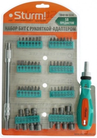 Отвертка с битами Sturm 1040-08-SS58 58 предметов Отвертка с битами Sturm 1040-08-SS58 58 предметов