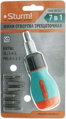 Отвертка с битами Sturm 1040-08-SS7 в комплекте 6 бит Отвертка с битами Sturm 1040-08-SS7 в комплекте 6 бит