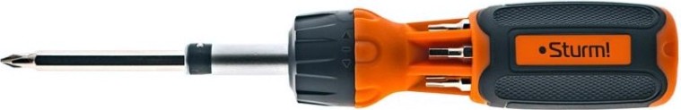 Отвертка с битами Sturm 1040-08-SS9 в комплекте 6 бит двухсторонних