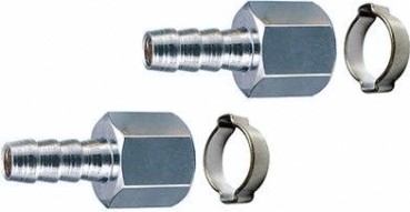 Переходник FUBAG 180441B 1/4"F на елочку 8мм с обжимным кольцом 2шт [180441 B]