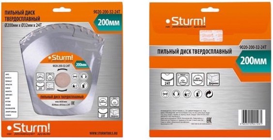 Пильный диск по дереву Sturm 9020-200-32-24T 200x32x24 зубов, переходное кольцо 30 мм