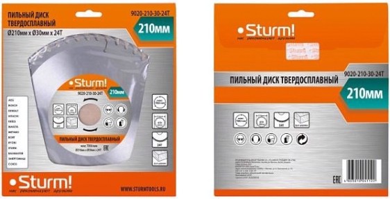 Пильный диск по дереву Sturm 9020-210-30-24T 210x30x24 зубов Пильный диск по дереву Sturm 9020-210-30-24T 210x30x24 зубов