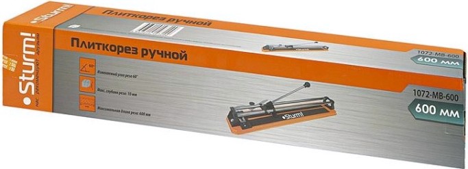Плиткорез Sturm 1072-MB-600 реглировка угла реза 0-60' 600 мм Плиткорез Sturm 1072-MB-600 реглировка угла реза 0-60' 600 мм
