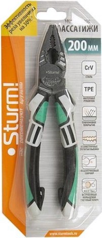 Плоскогубцы Sturm 1020-13-1-200 200мм, crv,+30% к силе реза, тефлоновое покрытие,t