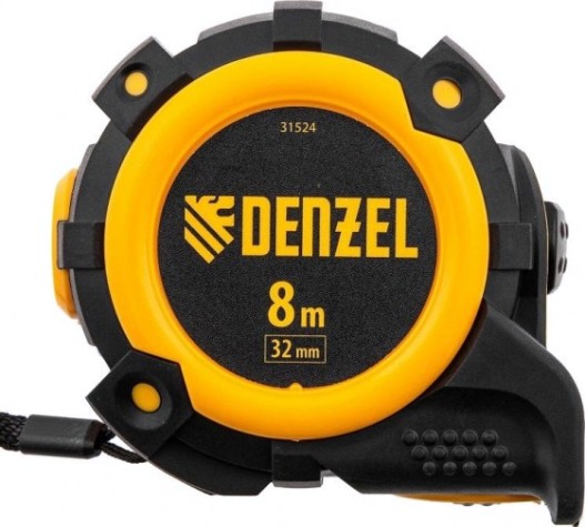 Рулетка Denzel 8мх32мм магнит. зацеп, двухстор. разметка [31524]