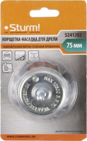 Щетка обдирочная для дрели Sturm 5 241 202 чашеобразная, витая стальн. [5241202]