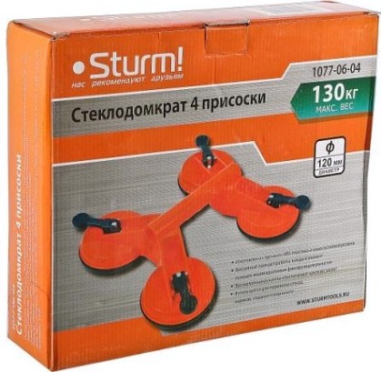 Стеклодомкрат Sturm 1077-06-04 4 присоски Стеклодомкрат Sturm 1077-06-04 4 присоски