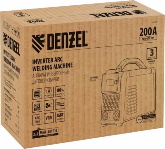 Сварочный инвертор Denzel SDM-200 Top [94356]