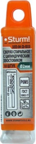 Сверло по металлу Sturm 1055-04-2S-SS10 2,0х49мм, 10 шт.