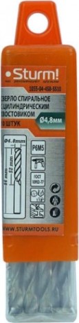 Сверло по металлу Sturm 1055-04-4S8-SS10 4,8х86мм, 10 шт.