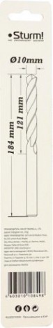 Сверло по металлу Sturm 1055-100-184L 2,0х85 мм, удлинен., 118° Сверло по металлу Sturm 1055-100-184L 2,0х85 мм, удлинен., 118°