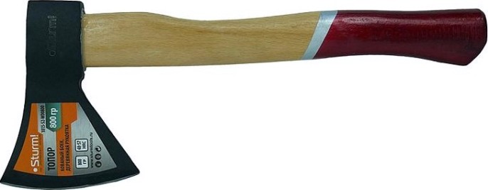 Топор Sturm 1015-52-WD0800 800гр. (кованый боек, деревянная рукоятка)