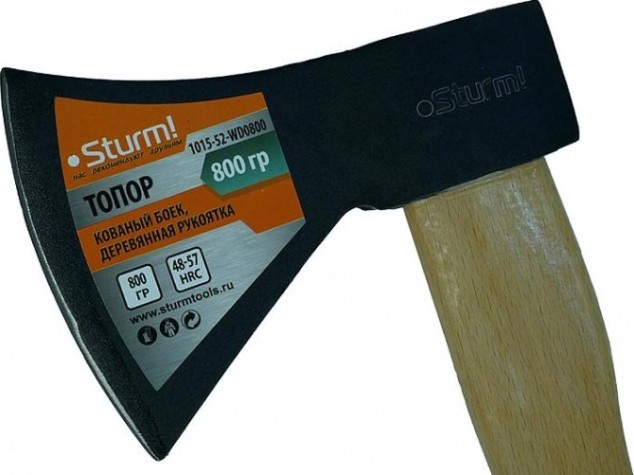 Топор Sturm 1015-52-WD0800 800гр. (кованый боек, деревянная рукоятка) Топор Sturm 1015-52-WD0800 800гр. (кованый боек, деревянная рукоятка)
