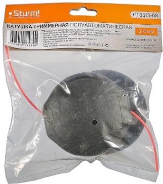 Триммерная головка Sturm GT3513-68 m10x1,25 c леской в сборе, быстрая заправка.
