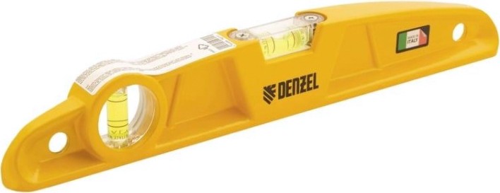 Уровень строительный DENZEL 300 мм, магнитный, 2 глазка, литой [34920]