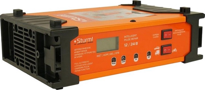 Зарядное устройство Sturm BC1210PR инверторное 10а, для акб 12/24в, 10-100ач
